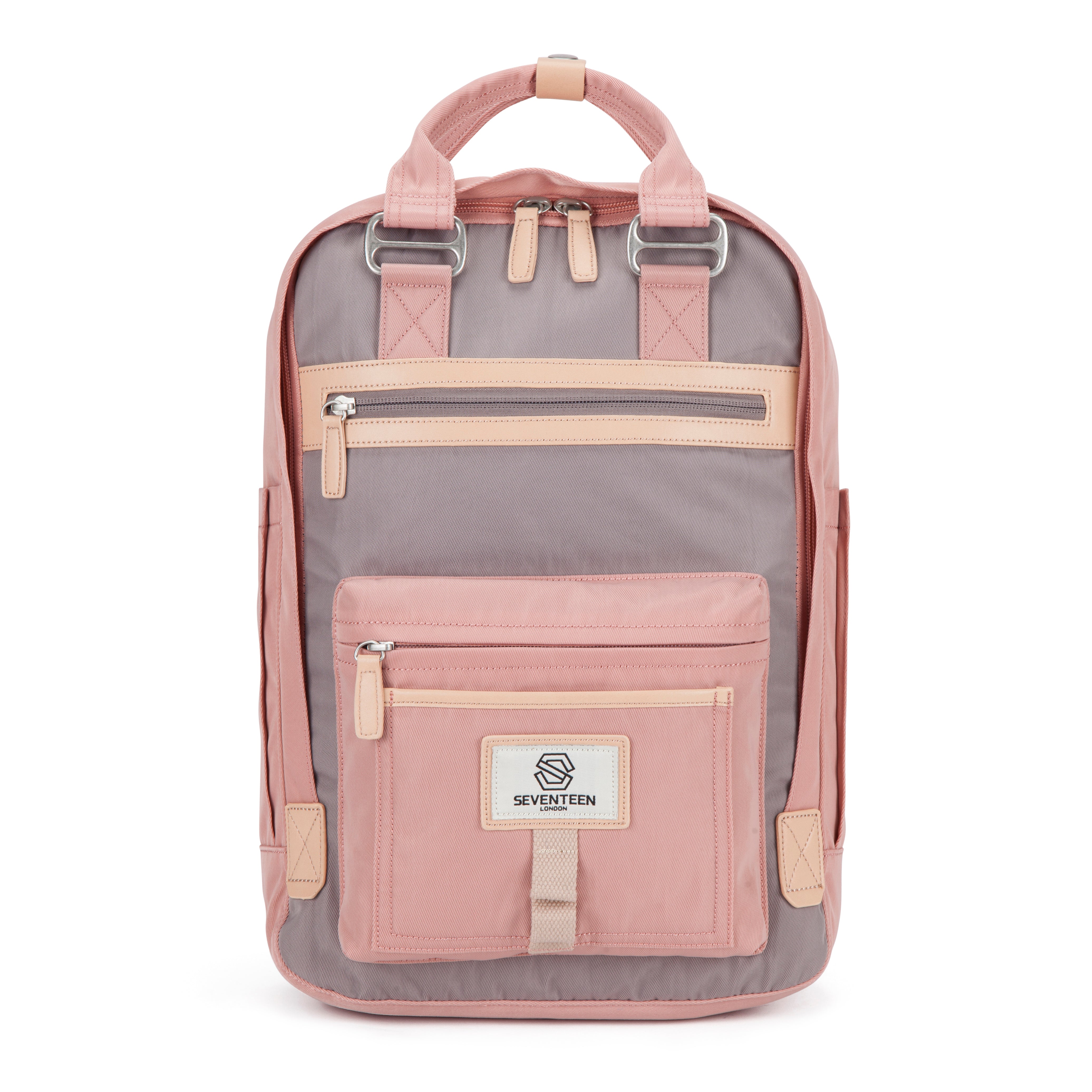 Wimbledon Backpack - Pink with Grey - Seventeen London
