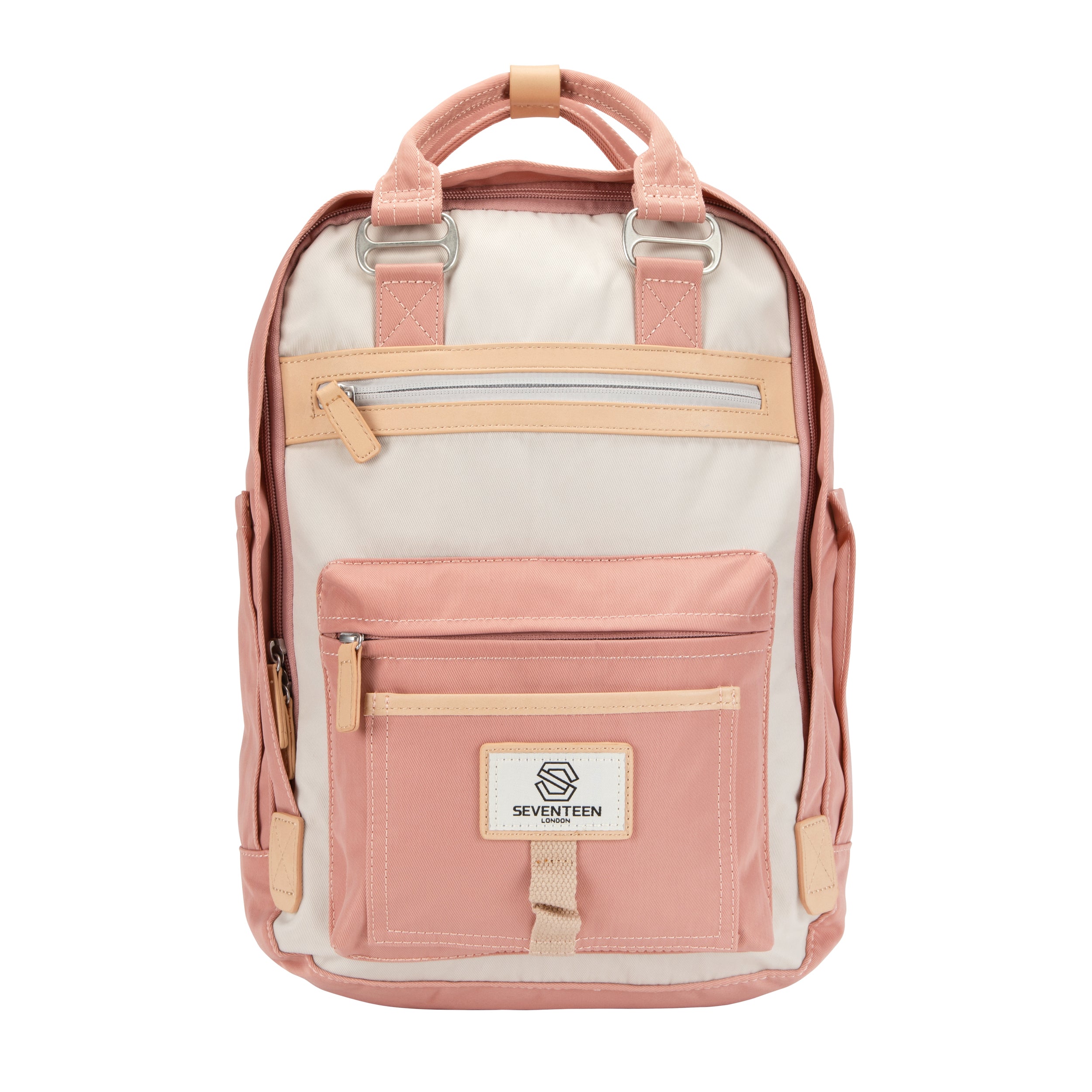 Wimbledon Backpack - Cream with Pink - Seventeen London