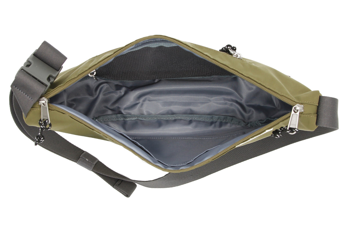 Military Green Solid Crossbody Bag