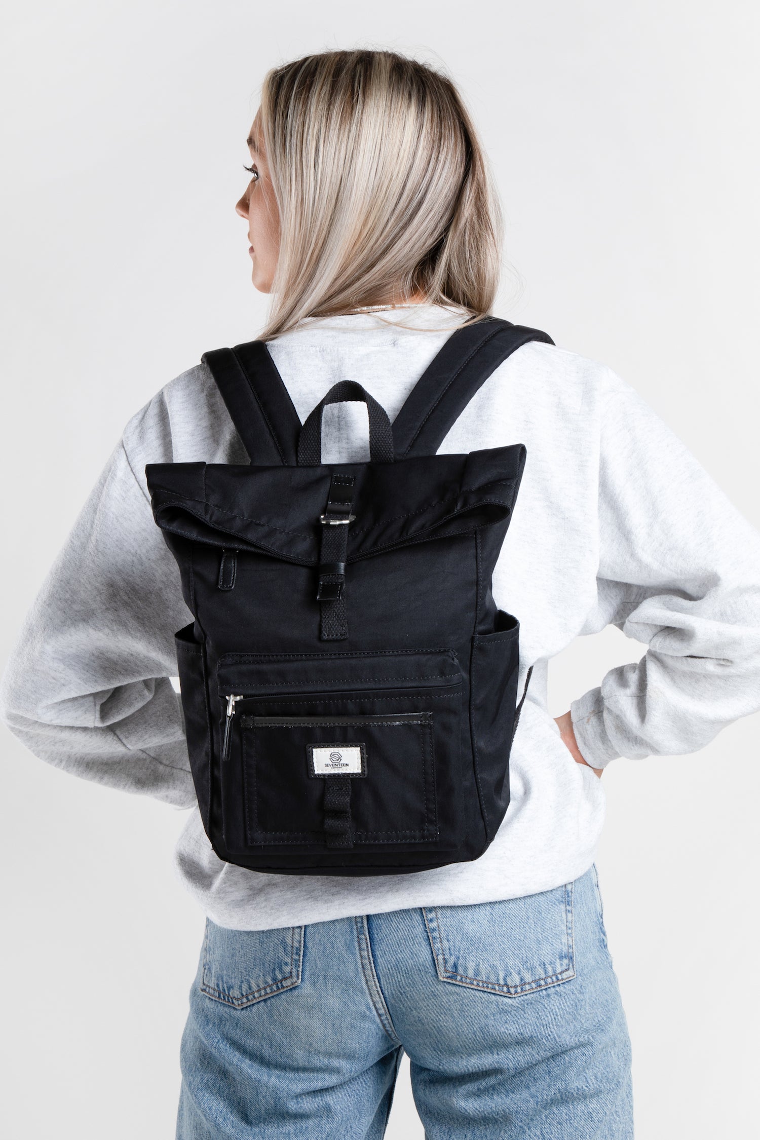 Canary Wharf Mini Backpack - Black with Black