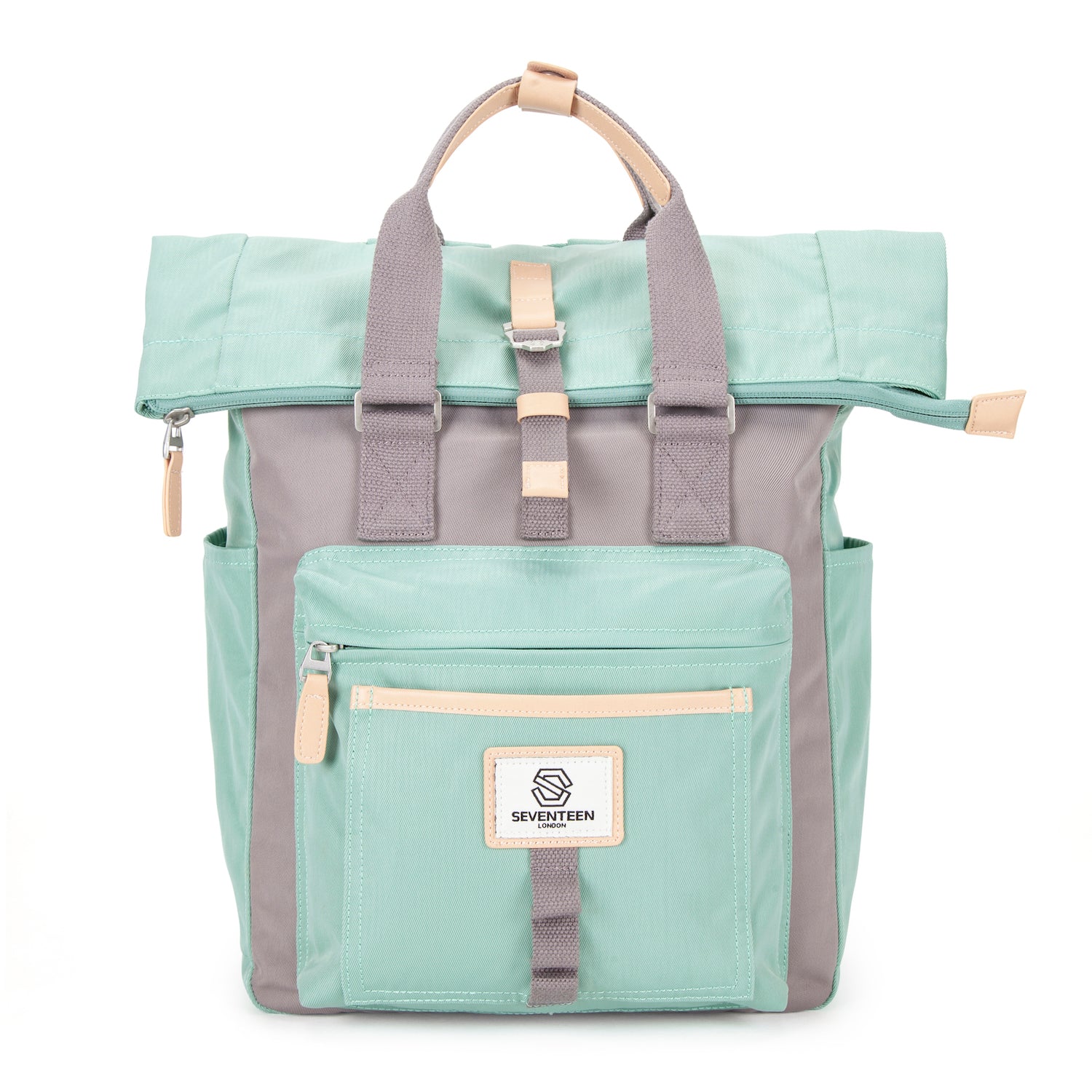 Canary Wharf Backpack - Pastel Green with Grey