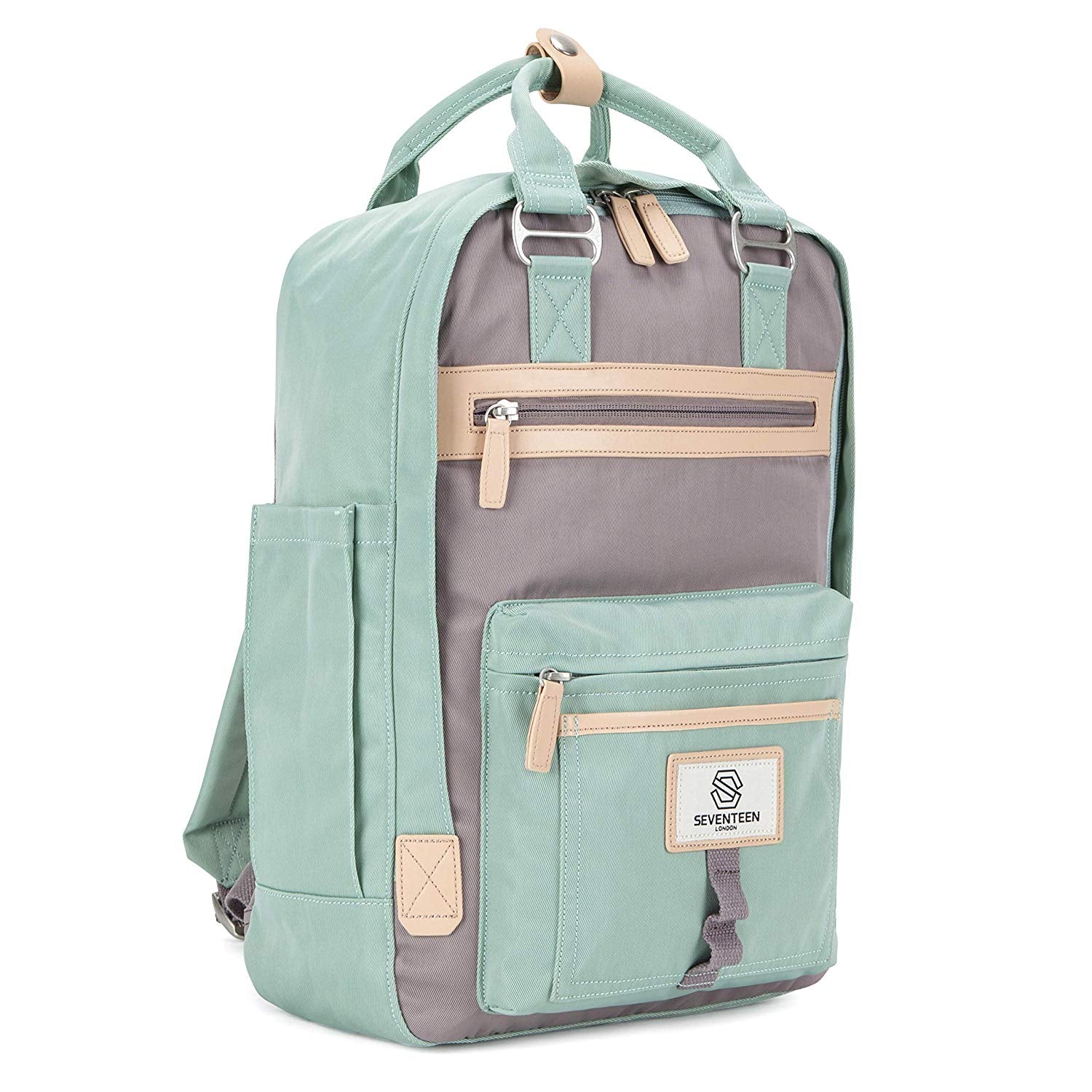 Wimbledon Backpack - Pastel Green with Grey - Seventeen London