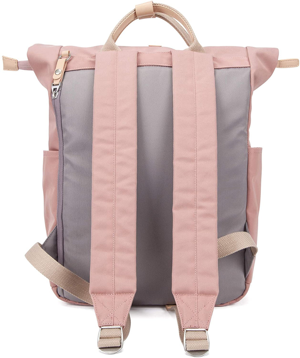 The Canary Wharf Backpack - Pink with Grey