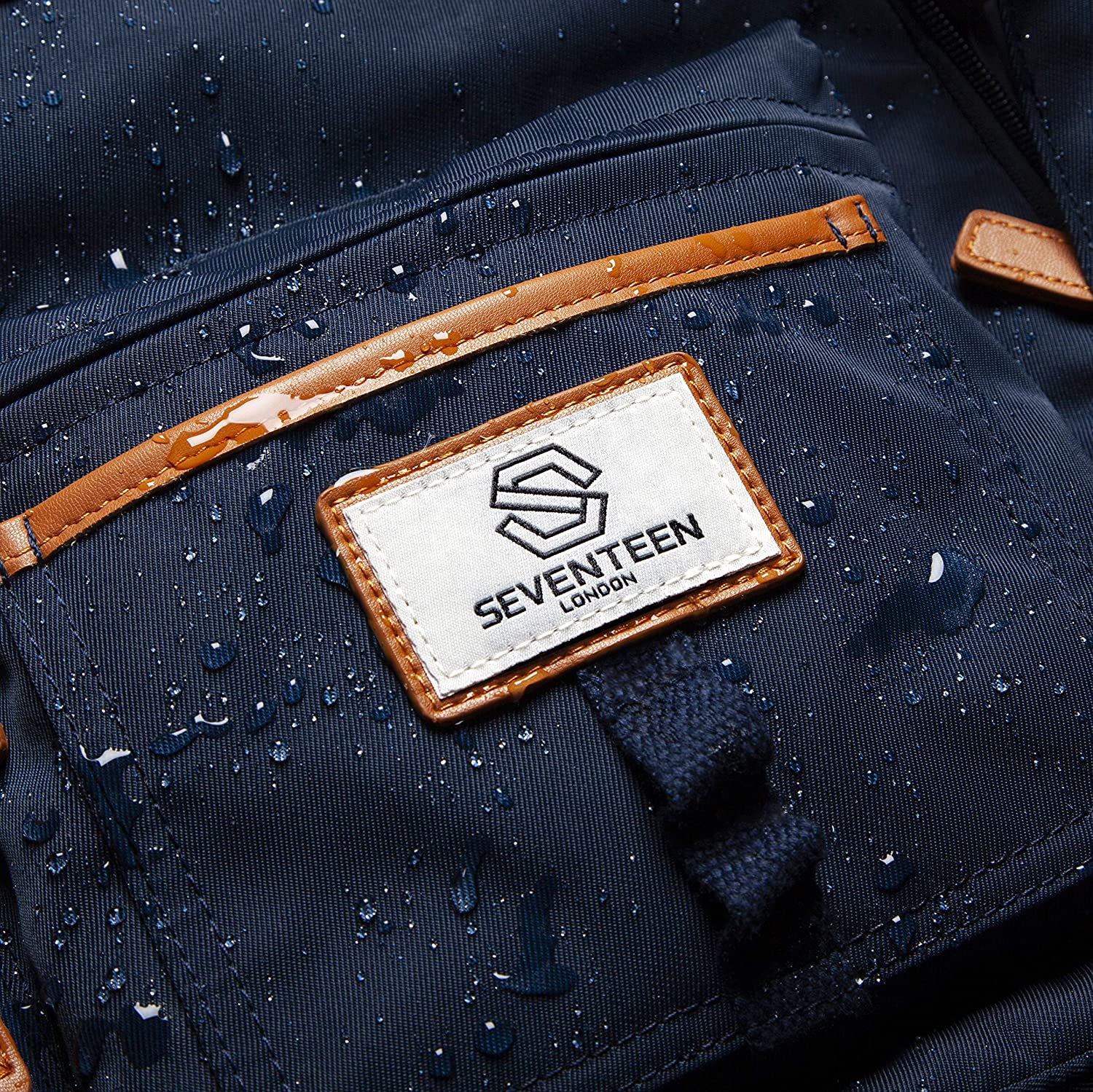 Wimbledon Backpack - Navy with Tan - Seventeen London