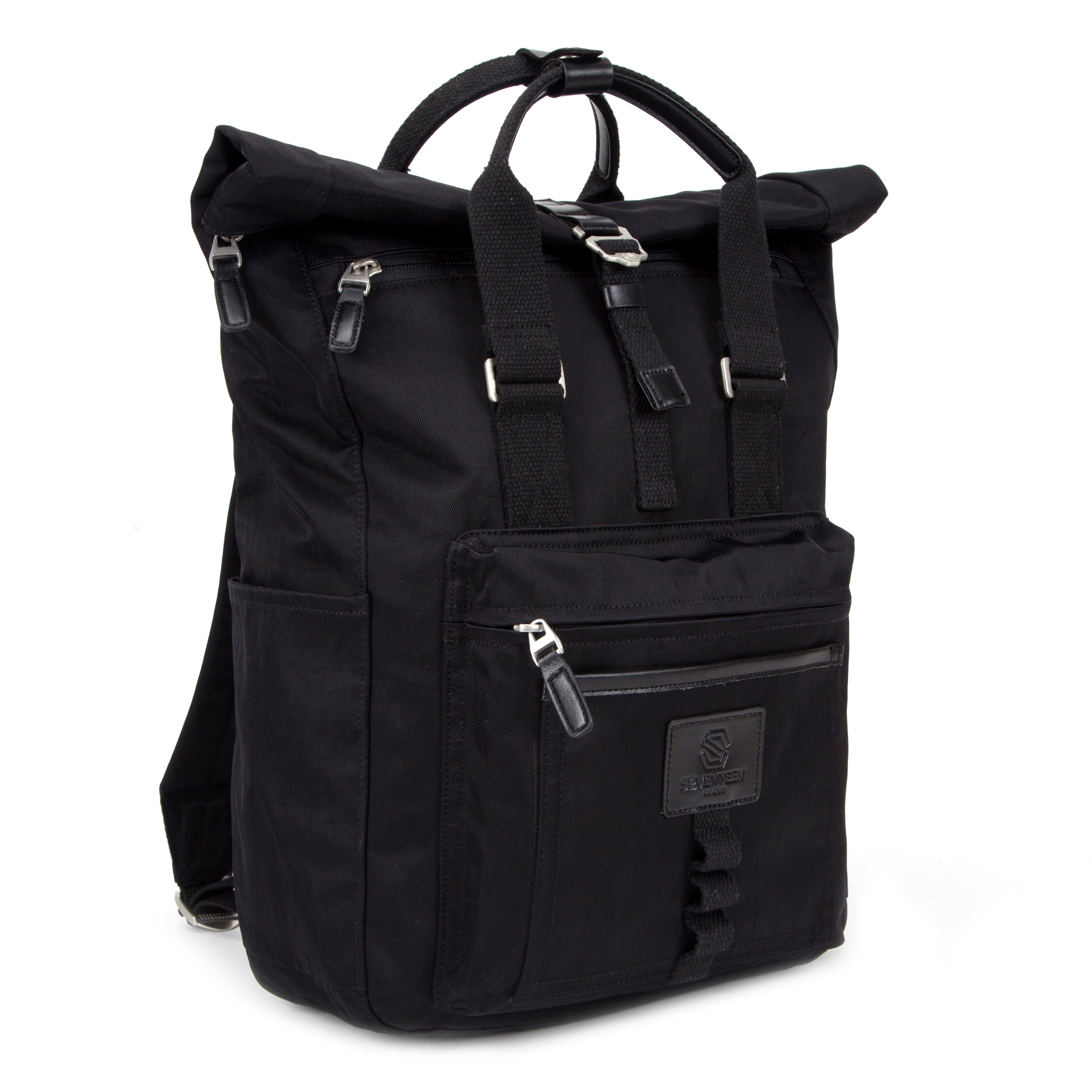 Canary Wharf Backpack - Black with Black - Seventeen London
