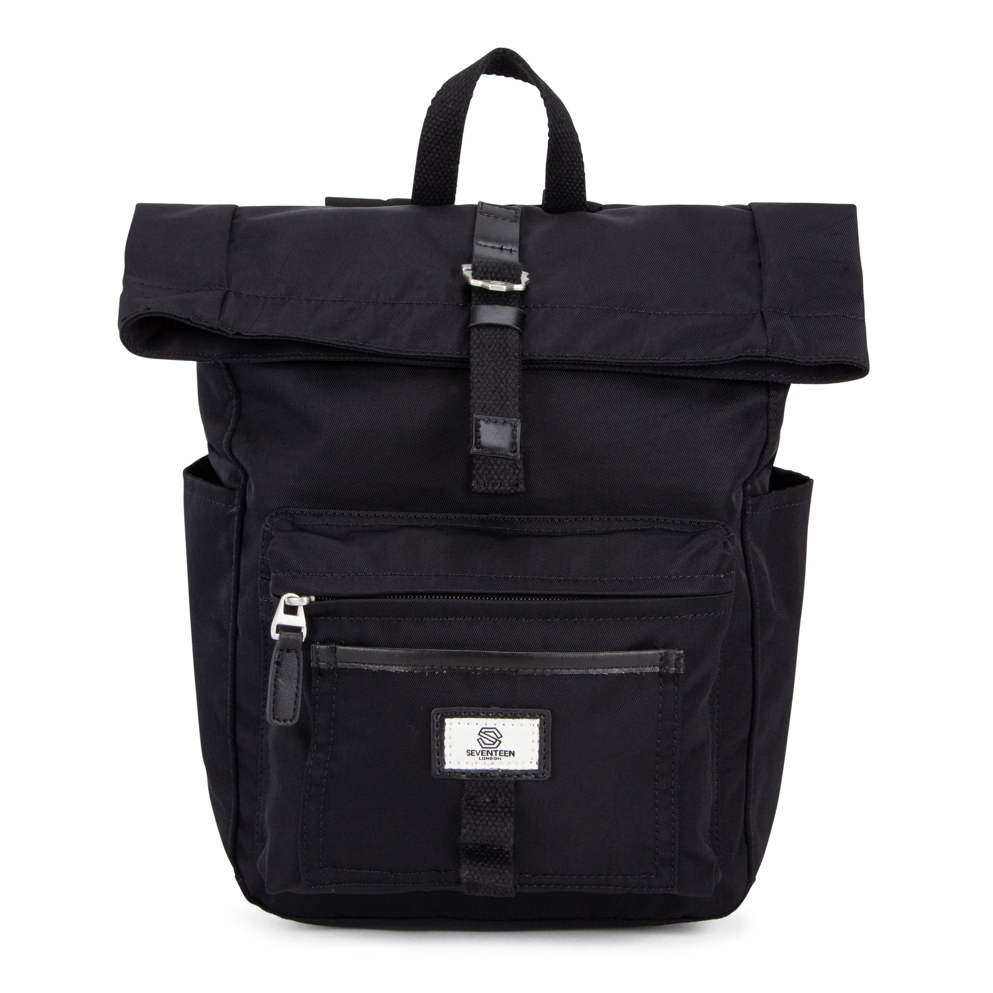 Canary Wharf Mini Backpack - Black with Black - Seventeen London