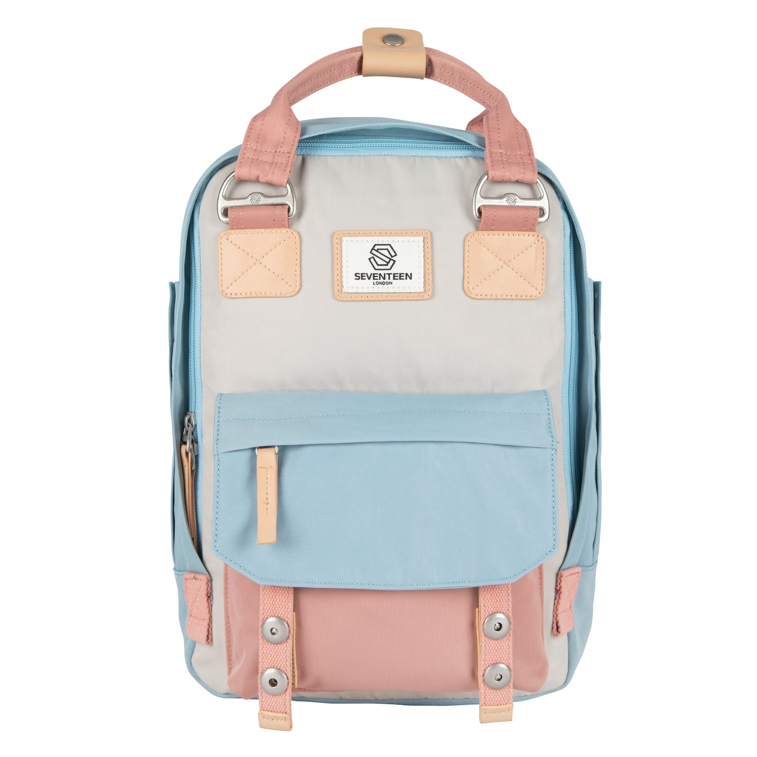 Camden Backpack Cream, Pink & Light Blue - Seventeen London