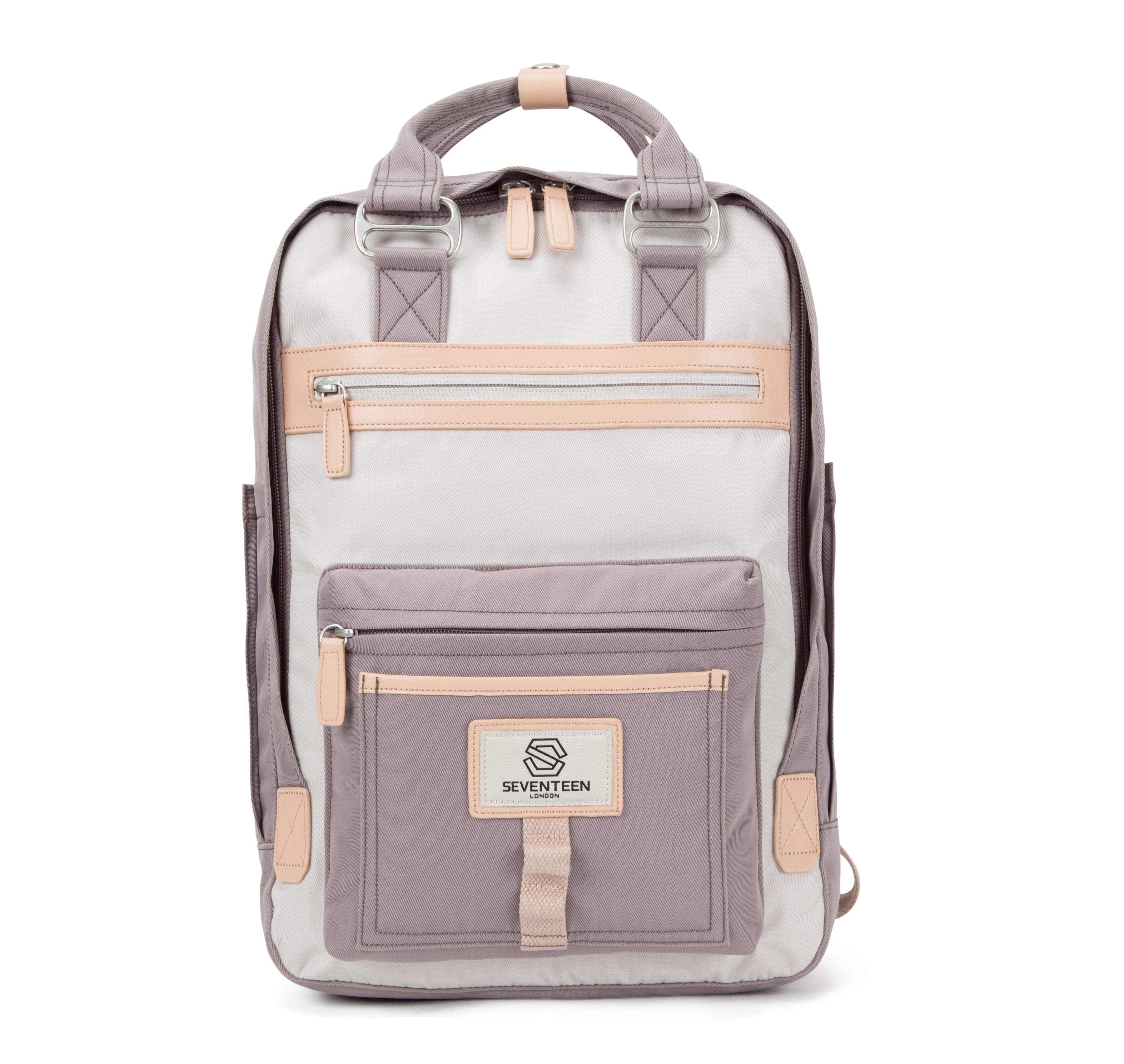 Wimbledon Backpack - Grey with Cream - Seventeen London