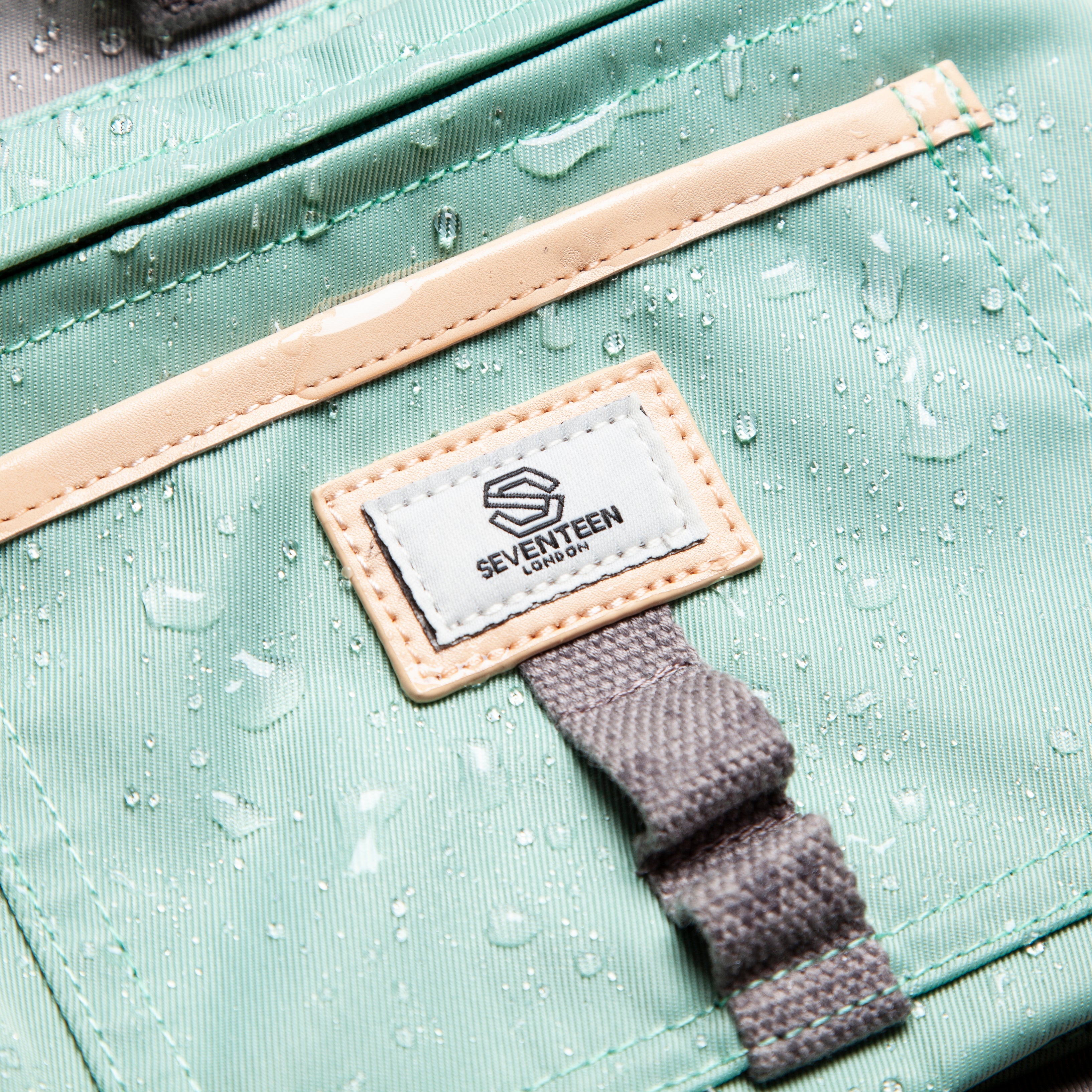 Canary Wharf Mini Backpack - Pastel Green with Grey - Seventeen London